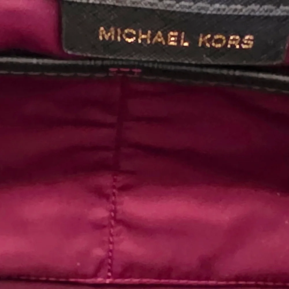 Michael Kors Cranberry Nylon Tote with Black Trim